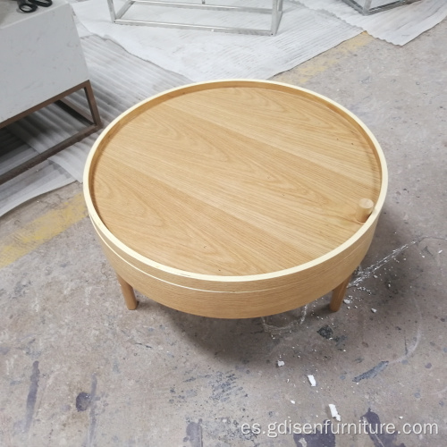 Design Simple Living Room MueblewoodenrotatingCoffeetable